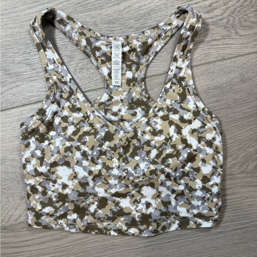 Sage women’s wire free sports bra size xs tan brown white activewear Yoga
